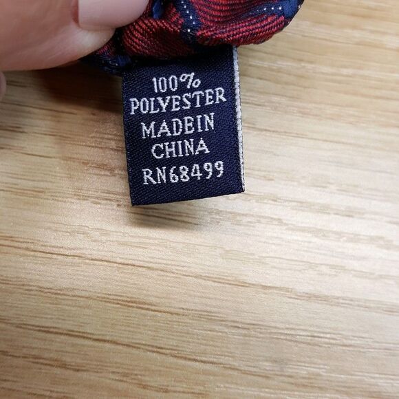 ALFANI Mens Neck Tie Burgundy Blue Diamond Grid Classic Pointed Maroon - Picture 4 of 6